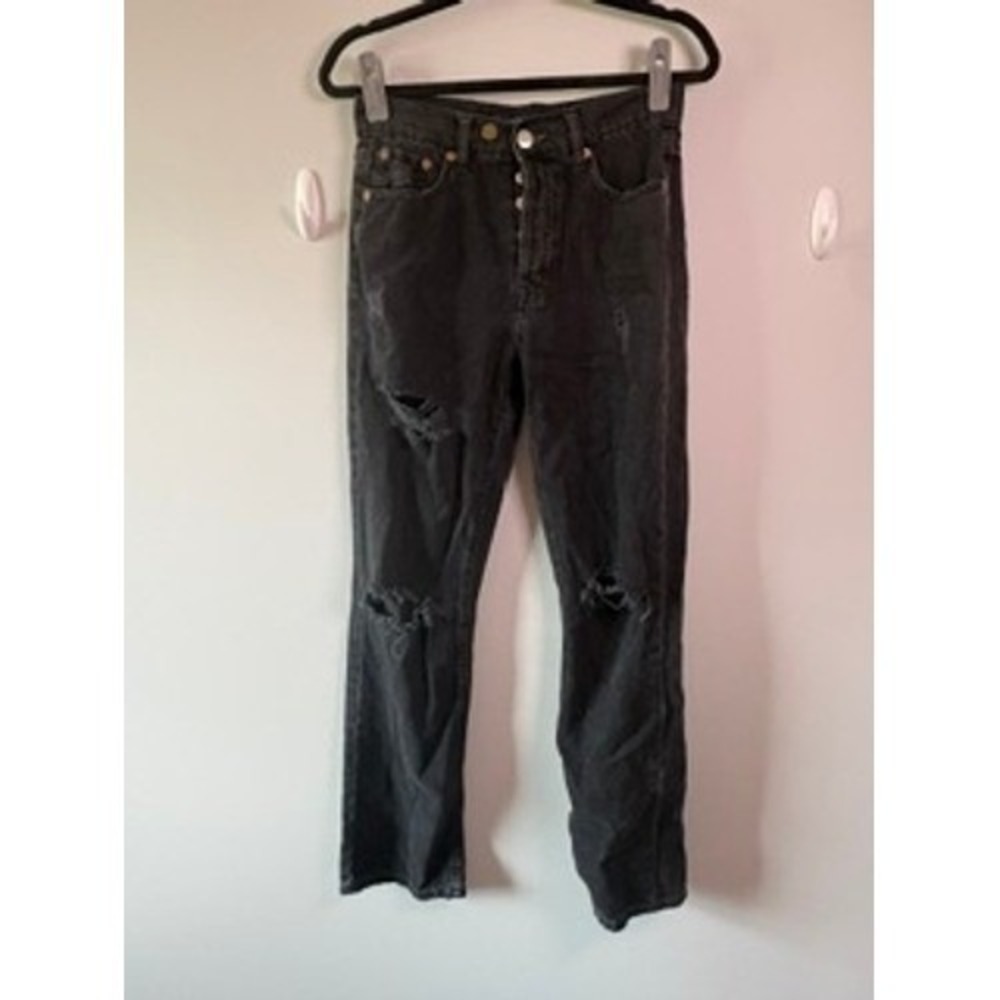 Aeropostale Black Denim 90's Baggy Jeans Women's Size 2 High Rise Y2K